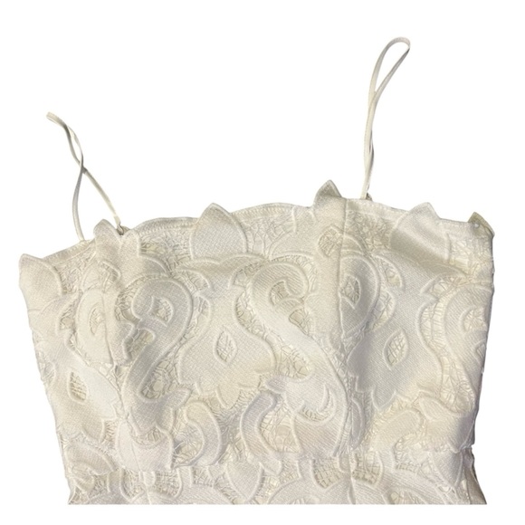 Bardot Lina Dress Women’s Medium White Elegant Fitted Lace Sheath Midi Skirt - Picture 5 of 9